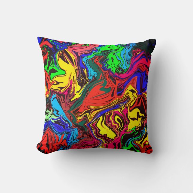 Coussin Twirly coloré Abstrait / Poussé / Sangria / (Recto)