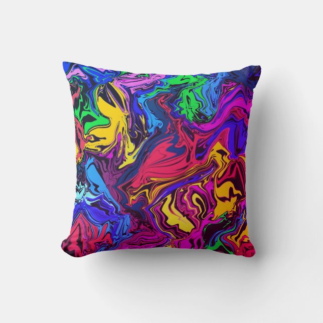 Coussin Twirly coloré Abstrait / Poussée / Miami (Recto)