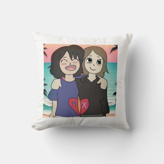Coussin two beautiful girls (Recto)