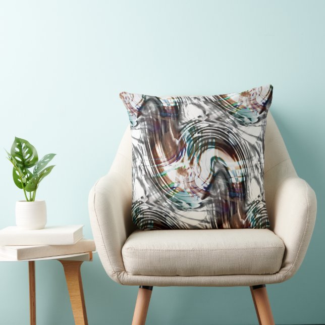 Coussin typhon Abstrait très étrange taché ou rayé (Chaise)