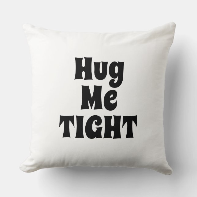 Coussin typographie blanche cool drôle moderne (Recto)