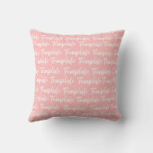 Coussin Typographie blanche rose vif moderne (Verso)