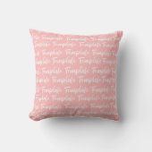 Coussin Typographie blanche rose vif moderne (Recto)