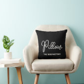 Coussin Typographie calligraphique noir blanc monogramme d (Chaise)