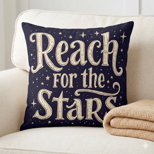 Coussin Typographie Céleste « Atteindre les Étoiles »