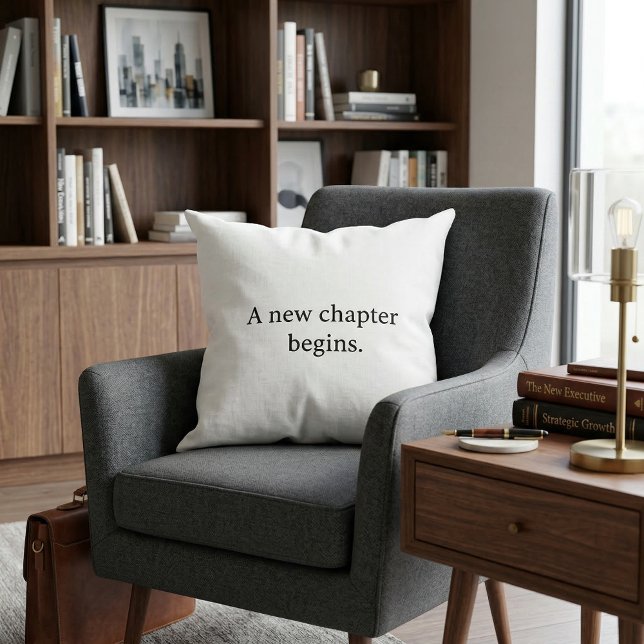 Coussin Typographie chic simple moderne noir et blanc (Créateur téléchargé)