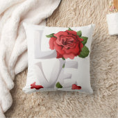 Coussin Typographie d'amour de rose rouge romantique botan (Couverture)