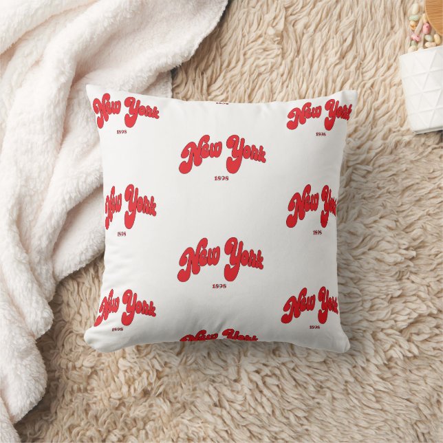 Coussin Typographie d'arc de logo New-York-Red (Couverture)