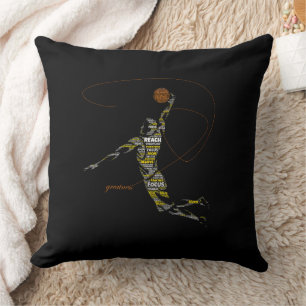 Coussin Typographie de basketball de grandeur