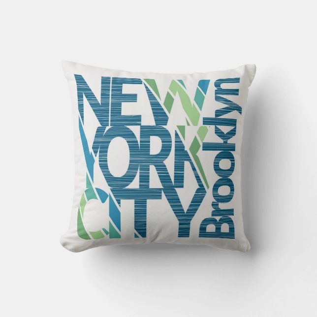 Coussin Typographie de Brooklyn New York (Recto)