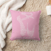 Coussin Typographie de chaussures Ballet Pointe Rose et Bl (Couverture)
