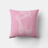 Coussin Typographie de chaussures Ballet Pointe Rose et Bl (Verso)