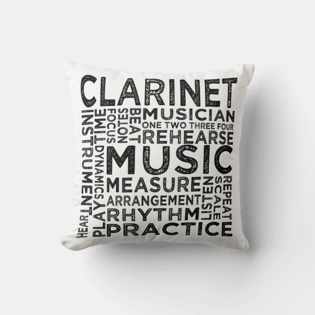Coussin Typographie de Clarinet (Recto)