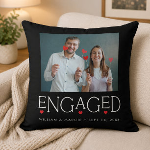 Coussin Typographie de cœur engagé Photo blanche