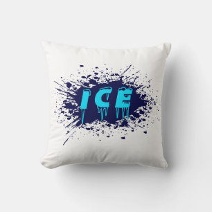 Coussin Typographie de Graffiti sur Glace Design d'Art de