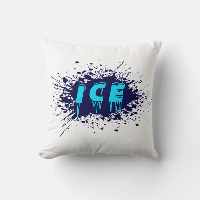 Coussin Typographie de Graffiti sur Glace Design d'Art de  (Recto)