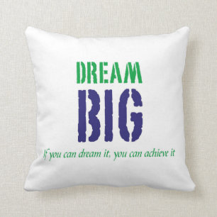 Coussin Typographie de la citation de rêve