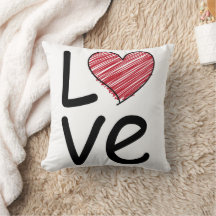 Typographie de l'amour du cœur dessinée à la main 