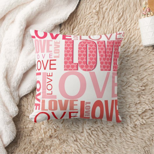 Coussin Typographie de l'amour Saint-Valentin (Couverture)