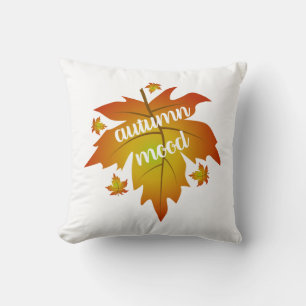 Coussin Typographie de l'humeur d'automne feuille d'érable