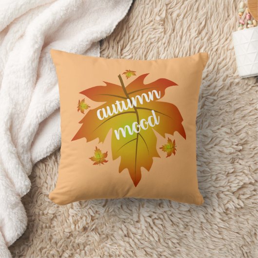 Coussin Typographie de l'humeur d'automne feuille d'érable (Couverture)