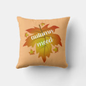 Coussin Typographie de l'humeur d'automne feuille d'érable (Verso)