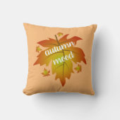 Coussin Typographie de l'humeur d'automne feuille d'érable (Recto)