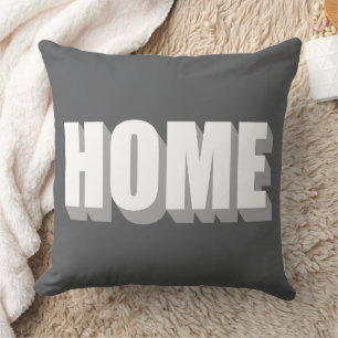 Coussin typographie de maison minimaliste moderne gris bla