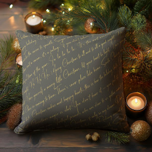 Coussin Typographie de Noël en or vert Motif36 ID1009