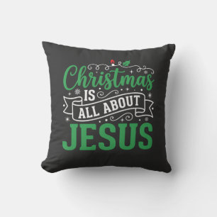 Coussin Typographie de Noël, tout est question de Jésus