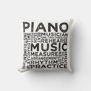 Coussin Typographie de piano