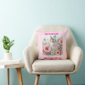 Coussin Typographie de princesse fée florale à l'aquarelle (Chaise)