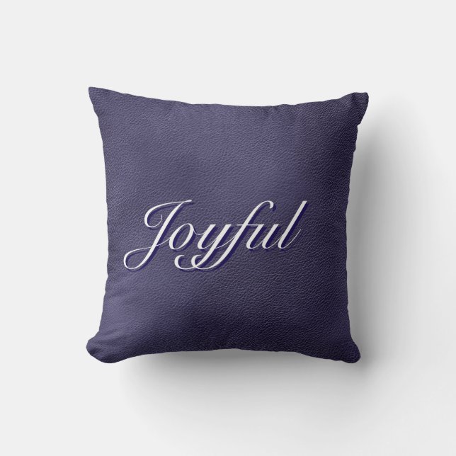 Coussin Typographie de script joyeux Bleu Vacances  (Recto)