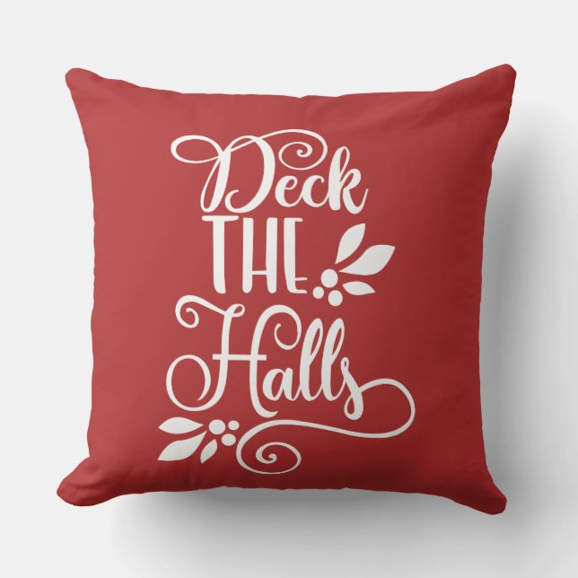 Coussin typographie des fêtes décorez les salles (Recto)