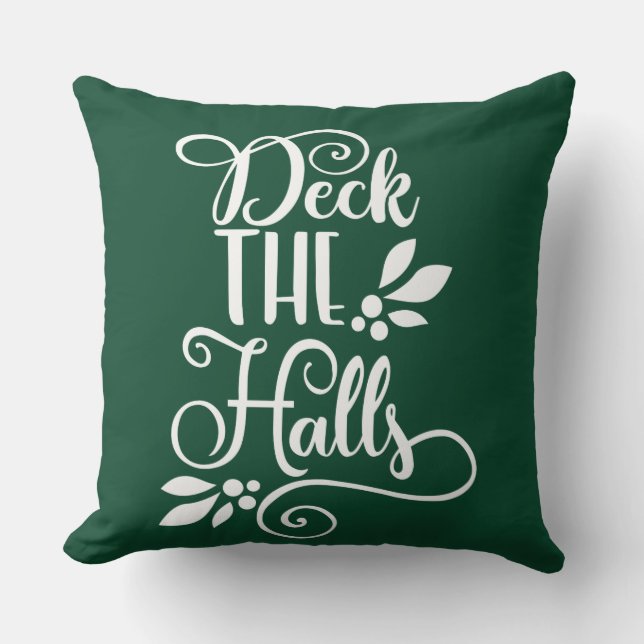Coussin typographie des fêtes décorez les salles (Recto)