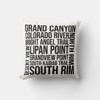 Coussin Typographie du Grand Canyon - Arizona Word Art