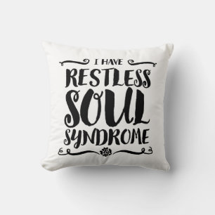Coussin Typographie du syndrome de l'âme sans repos Hippie