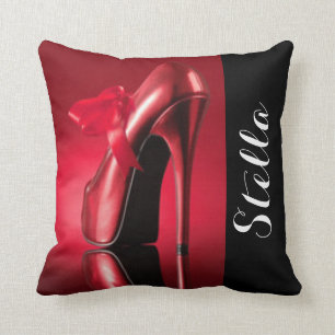 Coussin Typographie du talon rouge noir