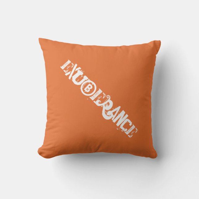 Coussin Typographie en détresse d'exubérance orange (Recto)