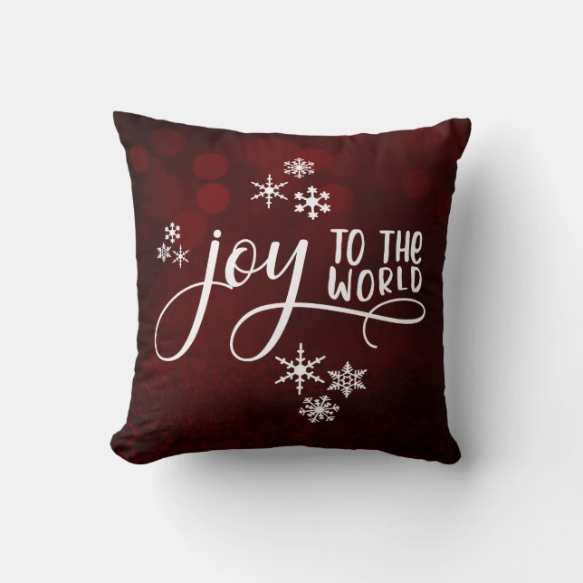 Coussin Typographie et flocons de neige « Joyeux Noël au m (Recto)