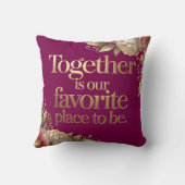 Coussin Typographie Florale Or Élégant (Verso)