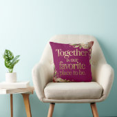 Coussin Typographie Florale Or Élégant (Chaise)