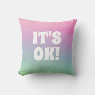Coussin typographie girly dégradé rétro rose