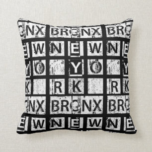 Coussin Typographie grunge de Bronx New York  