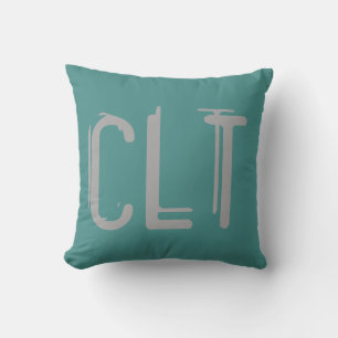 Coussin Typographie Grunge de l'aéroport CLT
