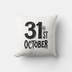 Coussin Typographie Halloween Vintage 31 octobre Design_1