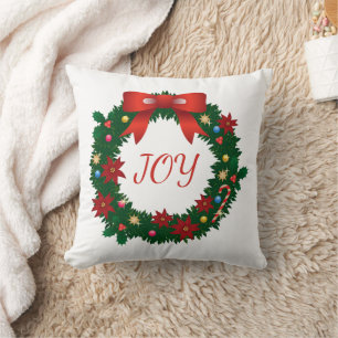 Coussin Typographie "Joie" Courbe de Noël