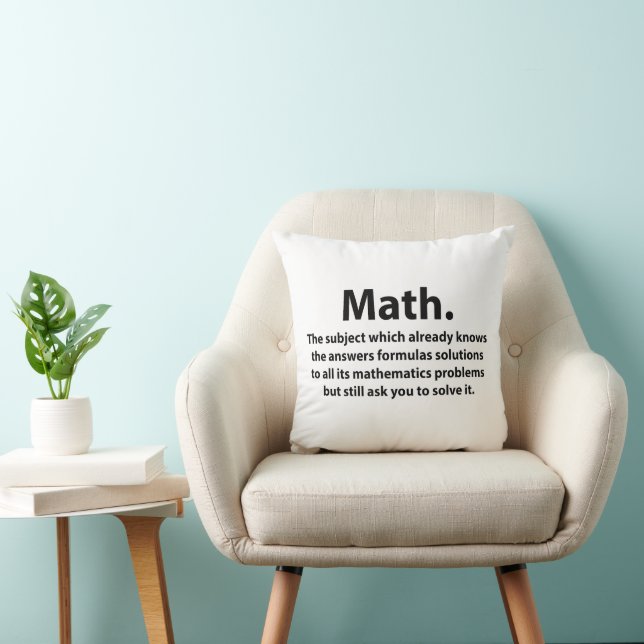 Coussin Typographie Mathématique Drôle De Maths  (Chaise)