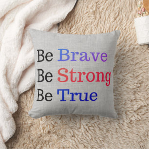 Coussin Typographie Moderne Brave Forte Vraie