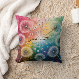 Coussin Typographie moderne Respire les Dandelions